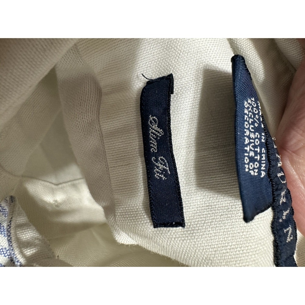Polo by Ralph Lauren Cream Button-Down Shirt with Navy Logo - Picture 6 of 6